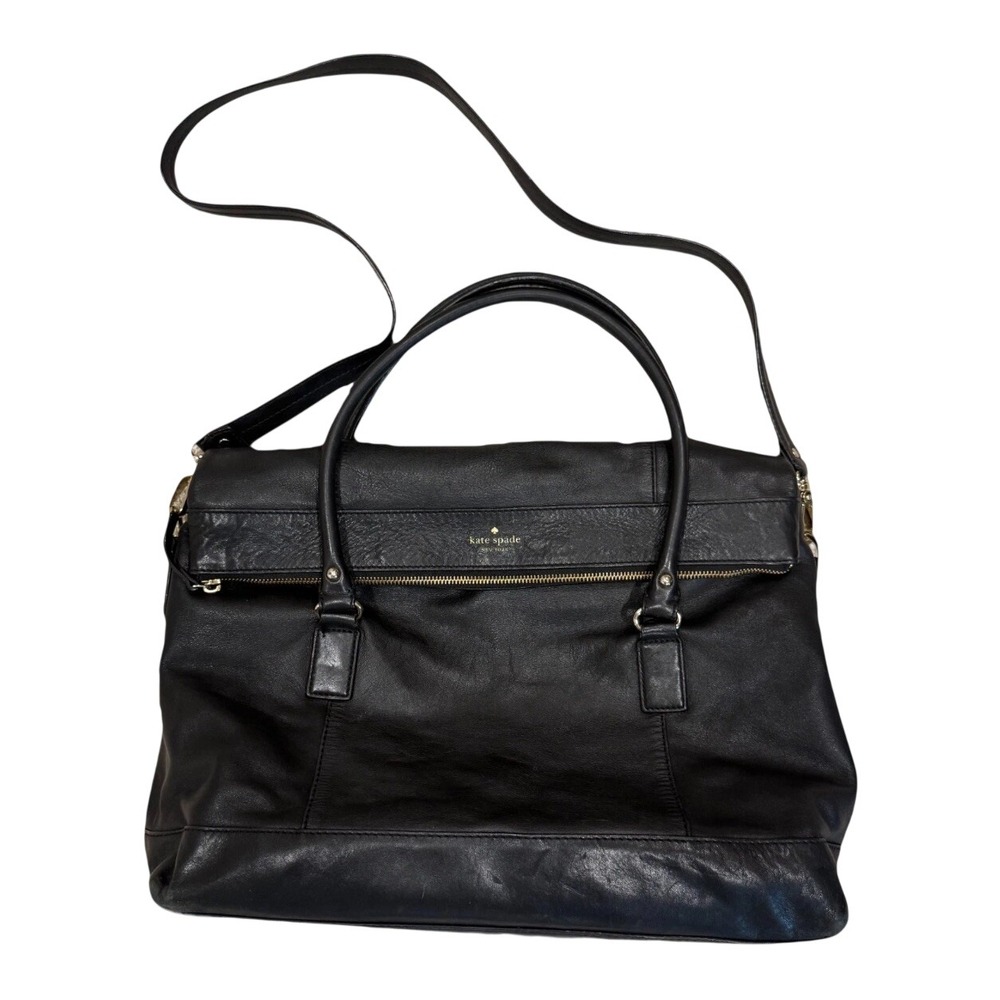 kate spade Black Leather Satchel Shoulder Bag - Picture 2 of 16